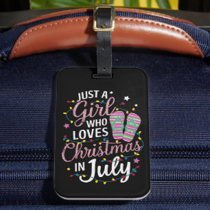 Alleen een meisje dat van Kerstmis houdt in juli S Bagagelabel