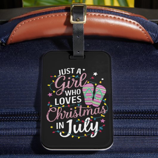 Alleen een meisje dat van Kerstmis houdt in juli S Bagagelabel (Voorkant Insitu 2)
