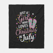 Alleen een meisje dat van Kerstmis houdt in juli S Fleece Deken (Voorkant)