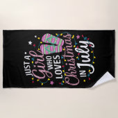 Alleen een meisje dat van Kerstmis houdt in juli S Strandlaken (Voorkant)