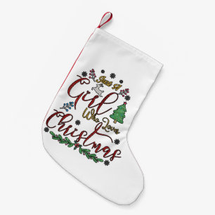 Alleen een meisje dat van Kerstmis houdt Kleine Kerstsok