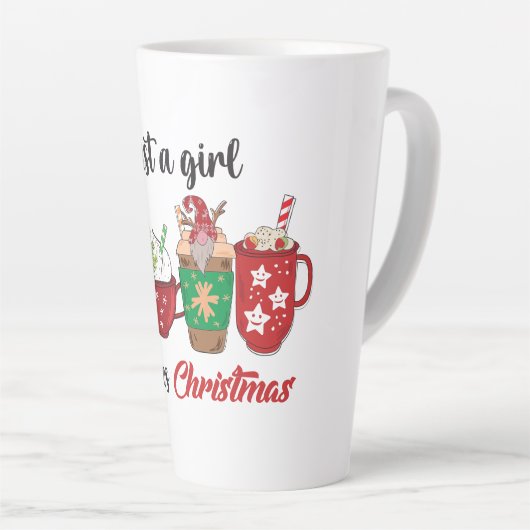 Alleen een meisje dat van Kerstmis houdt Latte Mok (Rechterhoek)