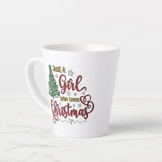 Alleen een meisje dat van Kerstmis houdt Latte Mok (Linkerhoek)