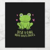 Alleen een meisje dat van kikkers houdt | Cute Fro Wijn Etiket (Enkel label)