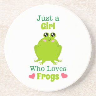 Alleen een meisje dat van kikkers houdt zandsteen onderzetter