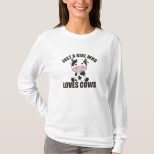 Alleen een meisje dat van Koe houdt, stoot Boerder T-shirt