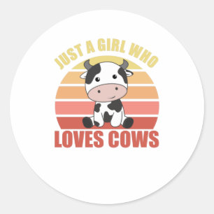 Alleen een meisje dat van Koe houdt, stort Koe Boe Ronde Sticker