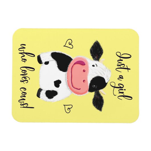 Alleen een meisje dat van koeien houdt! Harten en Magneet (Horizontaal)