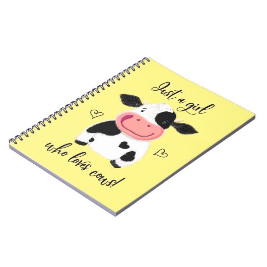 Alleen een meisje dat van Koeien houdt! Harten en  Notitieboek (Linkerzijde)