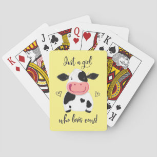 Alleen een meisje dat van koeien houdt! Harten en  Pokerkaarten