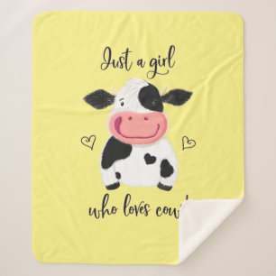 Alleen een meisje dat van koeien houdt! Harten en  Sherpa Deken