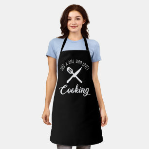 Alleen een meisje dat van koken houdt schort
