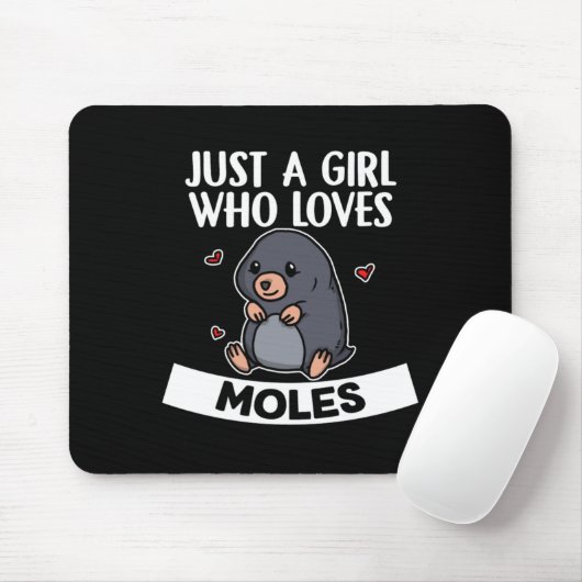Alleen een meisje dat van Moles Cute Mole Costume  Muismat (Met muis)