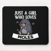 Alleen een meisje dat van Moles Cute Mole Costume Muismat (Voorkant)