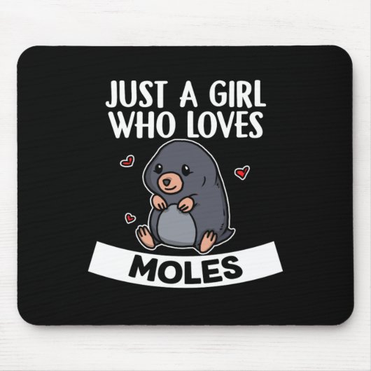Alleen een meisje dat van Moles Cute Mole Costume  Muismat (Voorkant)