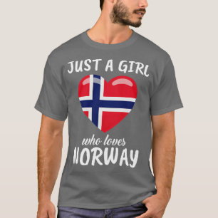 Alleen een meisje dat van Noorwegen houdt T-shirt