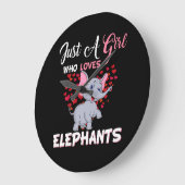 Alleen een meisje dat van olifantencadeautjes houd grote klok (Hoek)