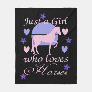 Alleen een meisje dat van paarden houdt fleece deken