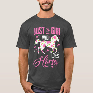 Alleen een meisje dat van paarden houdt, Floral Ho T-shirt