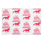 Alleen een meisje dat van paarden houdt kussensloop (Achterkant)