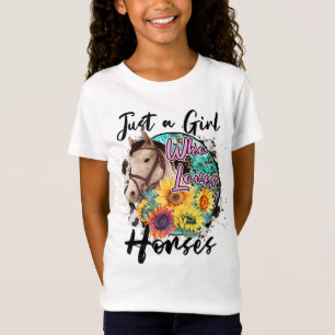 Alleen een meisje dat van paarden houdt t-shirt