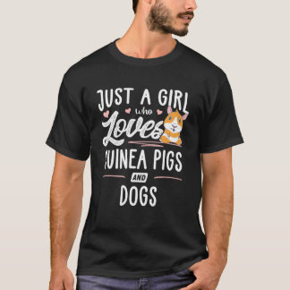 Alleen een meisje dat van parelhoenders en honden t-shirt