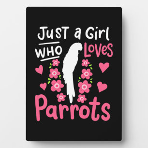 Alleen een meisje dat van Parrot houdt Fotoplaat