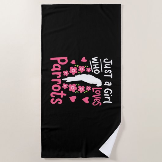 Alleen een meisje dat van Parrot houdt Strandlaken (Voorkant)