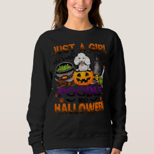 Alleen een meisje dat van poel en halloween houdt trui