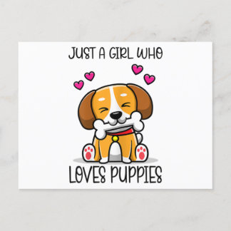Alleen een meisje dat van Puppies houdt Briefkaart