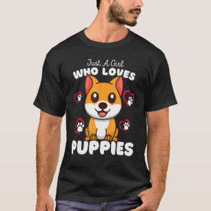 Alleen een meisje dat van Puppies houdt, Cute Dog T-shirt