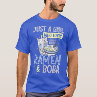 Alleen een meisje dat van Ramen houdt en knoebel t T-shirt