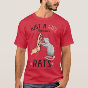 Alleen een meisje dat van Rats houdt, meisjes Rat T-shirt
