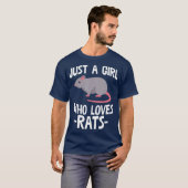 Alleen een meisje dat van Rats Rat Lover Gift houd T-shirt (Voorkant volledig)