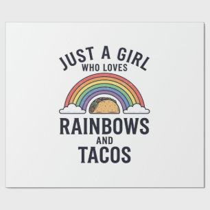 Alleen een meisje dat van regenbogen en taco's hou cadeaupapier