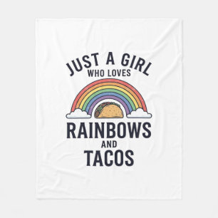 Alleen een meisje dat van regenbogen en taco's hou fleece deken