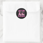 Alleen een meisje dat van Roller houdt. Ronde Sticker (Tas)