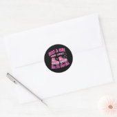 Alleen een meisje dat van Roller houdt. Ronde Sticker (Envelop)