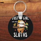 Alleen een meisje dat van Sloths Lover Girls houdt Sleutelhanger (Voorkant)
