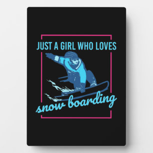 Alleen een meisje dat van Snowboarding houdt Fotoplaat