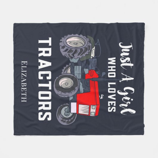 Alleen een meisje dat van tractoren houdt fleece deken (Voorkant (Horizontaal))