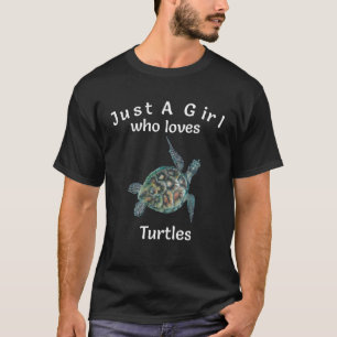 Alleen een meisje dat van Turtles Zee houdt, schil T-shirt