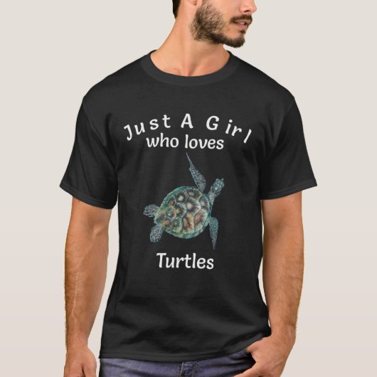 Alleen een meisje dat van Turtles Zee houdt, schil T-shirt (Voorkant)