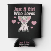 Alleen een meisje dat van varkens houdt blikjeskoeler (Voorkant)