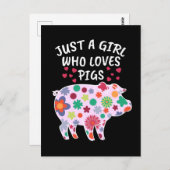 Alleen een meisje dat van varkens houdt Gift Women Briefkaart (Voorkant / Achterkant)