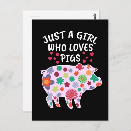 Alleen een meisje dat van varkens houdt Gift Women Briefkaart (Voorkant / Achterkant)