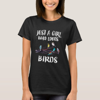 Alleen een meisje dat van vogels houdt die vogelvo t-shirt