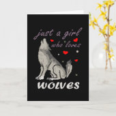 Alleen een meisje dat van Wolven houdt, Cute Wolf  Kaart (Gele Bloem)