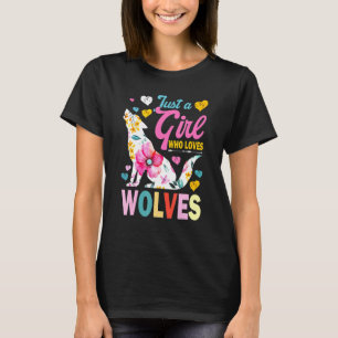 Alleen een meisje dat van Wolven houdt, Cute Wolf T-shirt