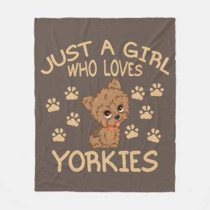 Alleen een meisje dat van Yorkies houdt Fleece Deken